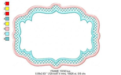 Frame embroidery designs set - Frame Applique Design Shape Embroidery Machine embroidery pattern - Monogram quilt instant download digital Marcia Embroidery