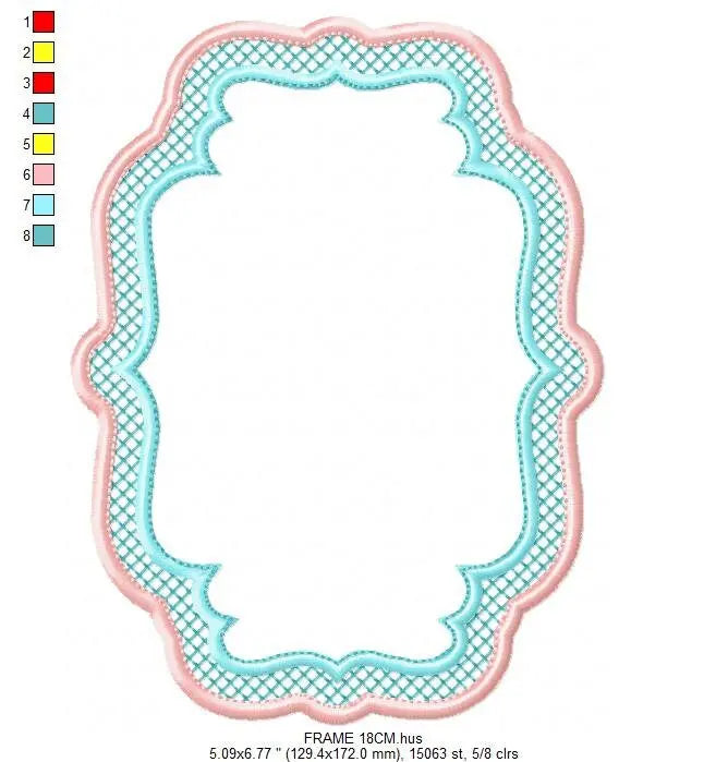 Frame embroidery designs set - Frame Applique Design Shape Embroidery Machine embroidery pattern - Monogram quilt instant download digital Marcia Embroidery