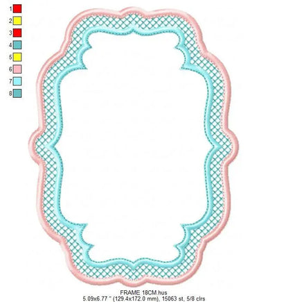 Frame embroidery designs set - Frame Applique Design Shape Embroidery Machine embroidery pattern - Monogram quilt instant download digital Marcia Embroidery