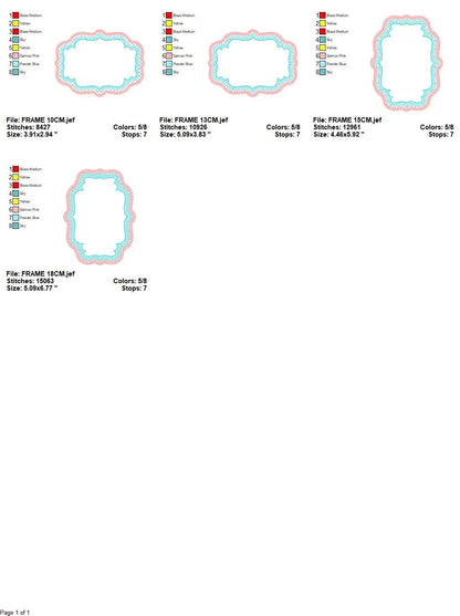 Frame embroidery designs set - Frame Applique Design Shape Embroidery Machine embroidery pattern - Monogram quilt instant download digital Marcia Embroidery