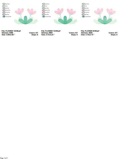Flowers embroidery designs - Flower embroidery design machine embroidery pattern - Spring garden embroidery file - tea towel apron kitchen