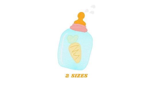 Baby bottle embroidery design - Newborn embroidery designs machine embroidery pattern - Baby embroidery file girl embroidery bambino pes jef