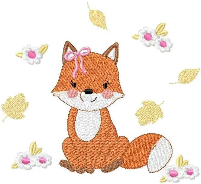 Fox embroidery designs - Red Fox embroidery design machine embroidery pattern - Animal embroidery file - Baby girl autumn design pes jef vp3 Marcia Embroidery