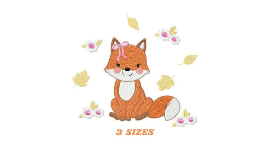 Fox embroidery designs - Red Fox embroidery design machine embroidery pattern - Animal embroidery file - Baby girl autumn design pes jef vp3 Marcia Embroidery