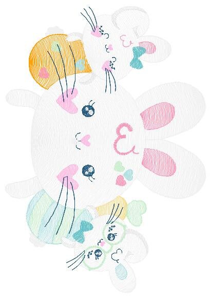 Easter Bunny embroidery design - Rabbit embroidery designs machine embroidery pattern - baby girl embroidery file - rabbits with easter eggs Marcia Embroidery