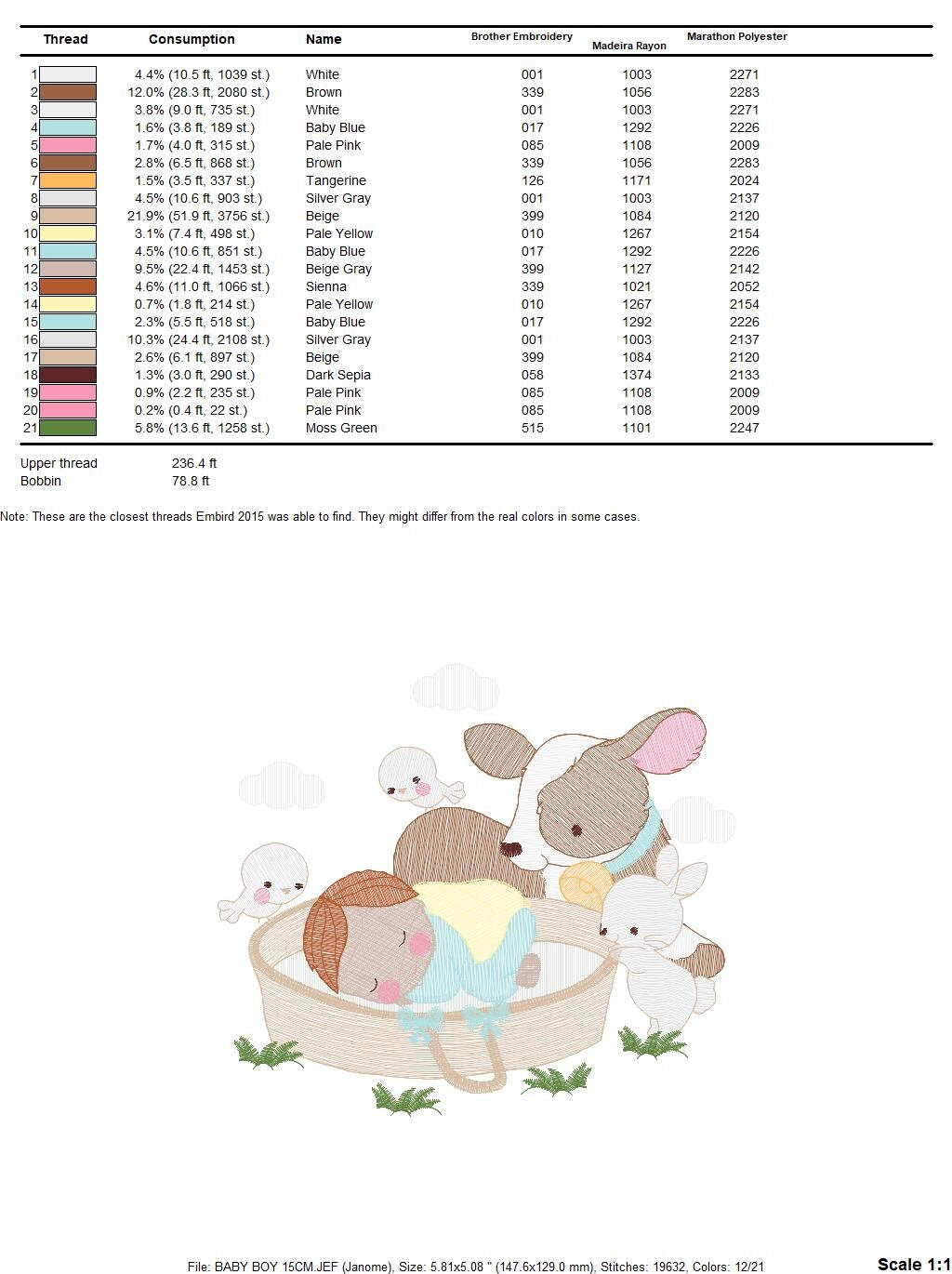 Sleeping baby embroidery design - Baby boy embroidery design machine embroidery pattern - Newborn embroidery file nursery  instant download Marcia Embroidery