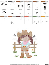 Cargar imagen en el visor de la galería, Cowgirl embroidery designs - Cowboy embroidery design machine embroidery pattern - Baby girl embroidery file - Farm cowboy hat wrangler
