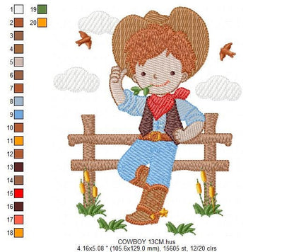 Cowboy embroidery design - Baby Boy embroidery designs machine embroidery pattern - wrangler embroidery file - Farm horse rancher buckaroo Marcia Embroidery