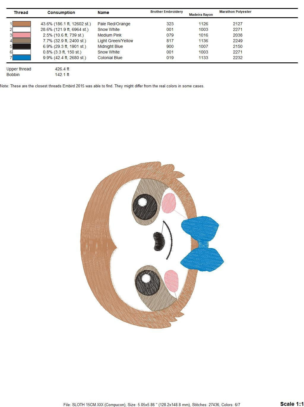 Sloth embroidery designs - Baby boy embroidery design machine embroidery pattern - Sloth with tie embroidery file - digital download pes Marcia Embroidery