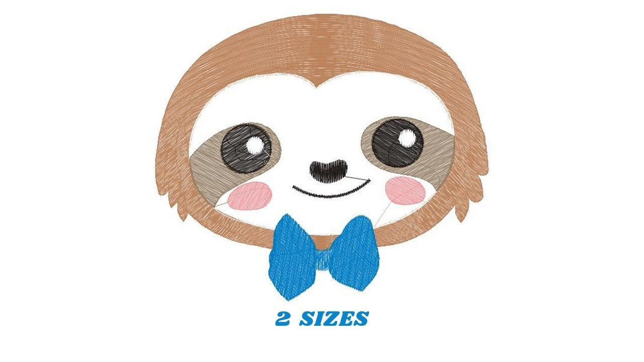 Sloth embroidery designs - Baby boy embroidery design machine embroidery pattern - Sloth with tie embroidery file - digital download pes Marcia Embroidery