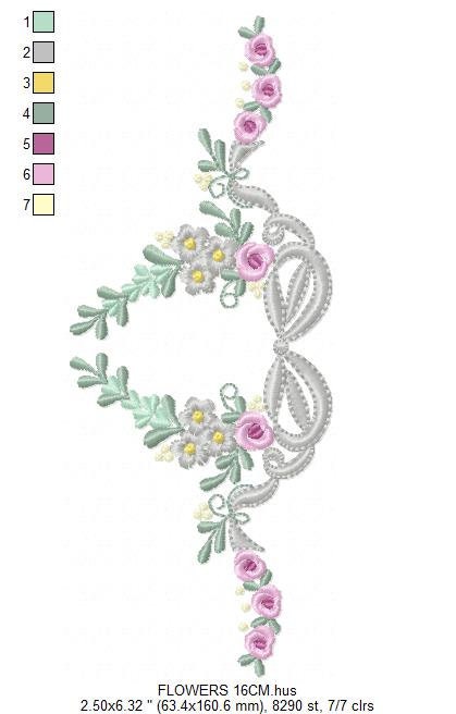 Flowers embroidery designs - Roses embroidery design machine embroidery pattern - Entwined roses embroidery file - instant download towel Marcia Embroidery