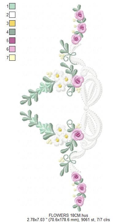 Flowers embroidery designs - Roses embroidery design machine embroidery pattern - Entwined roses embroidery file - instant download towel Marcia Embroidery