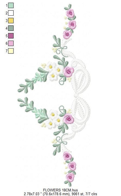 Flowers embroidery designs - Roses embroidery design machine embroidery pattern - Entwined roses embroidery file - instant download towel Marcia Embroidery
