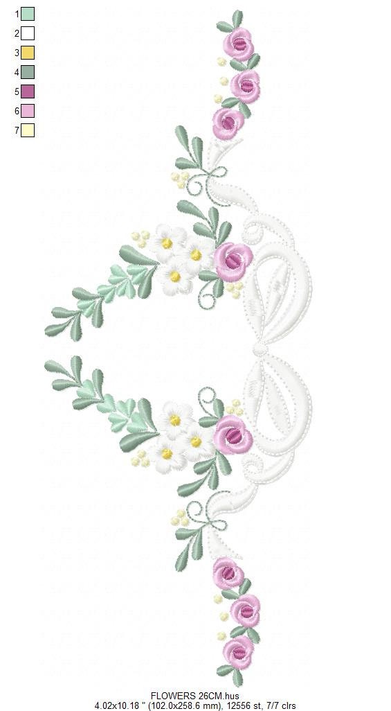 Flowers embroidery designs - Roses embroidery design machine embroidery pattern - Entwined roses embroidery file - instant download towel Marcia Embroidery