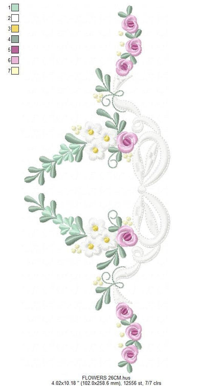 Flowers embroidery designs - Roses embroidery design machine embroidery pattern - Entwined roses embroidery file - instant download towel Marcia Embroidery