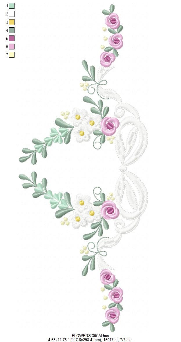 Flowers embroidery designs - Roses embroidery design machine embroidery pattern - Entwined roses embroidery file - instant download towel Marcia Embroidery