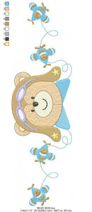 Bear embroidery designs - Plane embroidery design machine embroidery pattern - Teddy bear embroidery file - Bear Pilot Bear boy embroidery