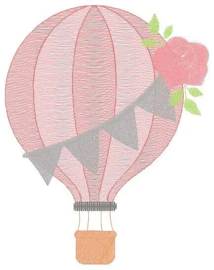 Balloon embroidery designs - Hot air balloon embroidery design machine embroidery pattern - Sky clouds embroidery file - instant download Marcia Embroidery