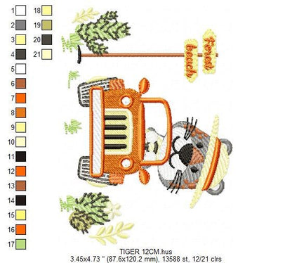 Tiger embroidery design - Animal embroidery designs machine embroidery pattern - Baby boy embroidery - Safari embroidery file Towel Shirt