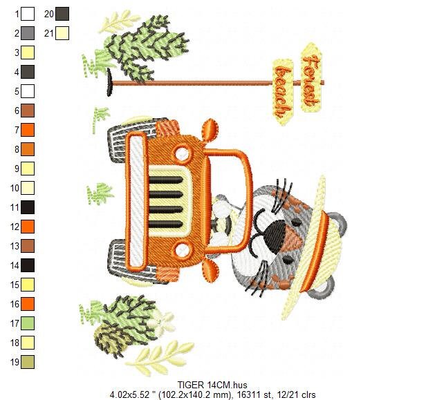 Tiger embroidery design - Animal embroidery designs machine embroidery pattern - Baby boy embroidery - Safari embroidery file Towel Shirt