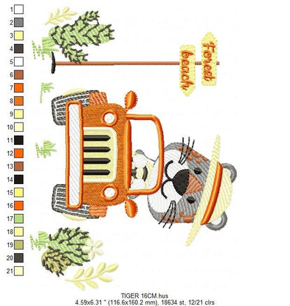 Tiger embroidery design - Animal embroidery designs machine embroidery pattern - Baby boy embroidery - Safari embroidery file Towel Shirt