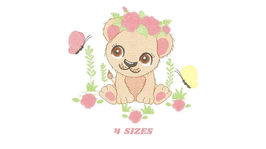 Lioness embroidery designs - Safari embroidery design machine embroidery pattern - Baby girl embroidery file - Lion embroidery download pes Marcia Embroidery