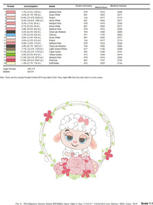 Sheep embroidery design - Lamb embroidery designs machine embroidery pattern - baby girl embroidery file - Laurel roses instant download