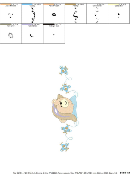 Bear embroidery designs - Airplane embroidery design machine embroidery pattern - Teddy bear embroidery file - Bear Pilot embroidery digital