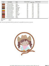 Load image into Gallery viewer, Cowgirl embroidery designs - Baby girl embroidery design machine embroidery pattern - Wrangler embroidery file - Cowgirl Frame embroidery
