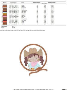 Cowgirl embroidery designs - Baby girl embroidery design machine embroidery pattern - Wrangler embroidery file - Cowgirl Frame embroidery