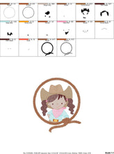 Carica l&#39;immagine nel visualizzatore di Gallery, Cowgirl embroidery designs - Baby girl embroidery design machine embroidery pattern - Wrangler embroidery file - Cowgirl Frame embroidery
