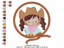 Cargar imagen en el visor de la galería, Cowgirl embroidery designs - Baby girl embroidery design machine embroidery pattern - Wrangler embroidery file - Cowgirl Frame embroidery
