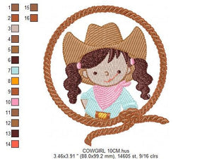 Cowgirl embroidery designs - Baby girl embroidery design machine embroidery pattern - Wrangler embroidery file - Cowgirl Frame embroidery