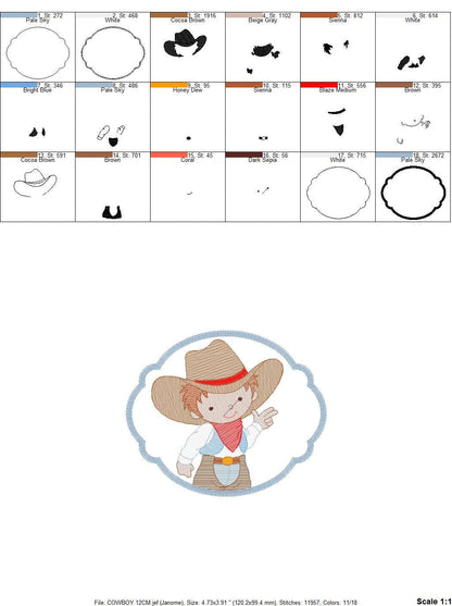 Cowboy embroidery design - Cowgirl embroidery designs machine embroidery pattern - wrangler embroidery file - Farm horse rancher buckaroo Marcia Embroidery