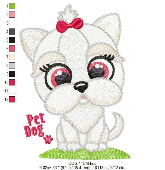 Dog embroidery designs - Lhasa embroidery design machine embroidery pattern - Maltese embroidery file - Shih tzu embroidery download pes jef Marcia Embroidery