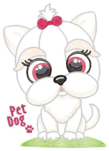 Dog embroidery designs - Lhasa embroidery design machine embroidery pattern - Maltese embroidery file - Shih tzu embroidery download pes jef Marcia Embroidery