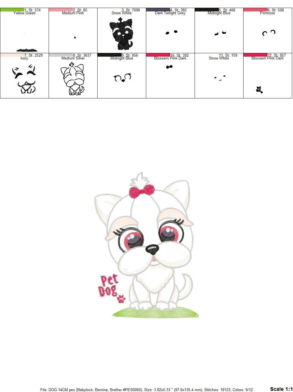 Dog embroidery designs - Lhasa embroidery design machine embroidery pattern - Maltese embroidery file - Shih tzu embroidery download pes jef Marcia Embroidery