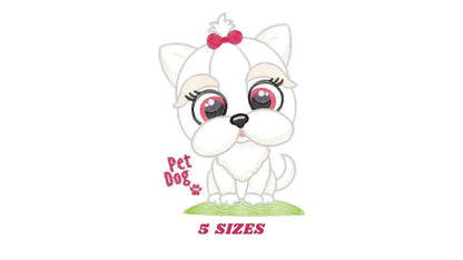 Dog embroidery designs - Lhasa embroidery design machine embroidery pattern - Maltese embroidery file - Shih tzu embroidery download pes jef Marcia Embroidery