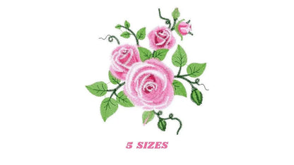 Roses embroidery designs - Flower embroidery design machine embroidery pattern - Rose embroidery file - Flowers for towels embroidery pes Marcia Embroidery