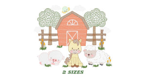 Barn animals embroidery design - Farm fence embroidery designs machine embroidery pattern - Horse pig sheep embroidery file - Boy embroidery