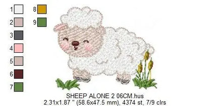 Sheep farm embroidery design - Lamb fence embroidery designs machine embroidery pattern - baby boy embroidery file  instant digital download Marcia Embroidery