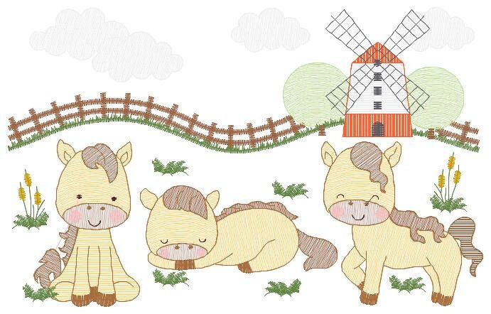 Horse embroidery design - Animal ranch embroidery designs machine embroidery pattern - Farm embroidery file - instant download pes jef hus