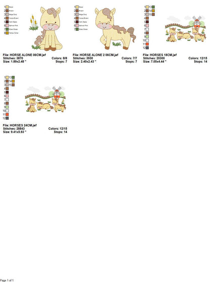 Horse embroidery design - Animal ranch embroidery designs machine embroidery pattern - Farm embroidery file - instant download pes jef hus