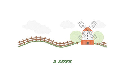 Farm Mill embroidery design - Ranch embroidery designs machine embroidery pattern - baby boy embroidery file - instant digital pes download Marcia Embroidery