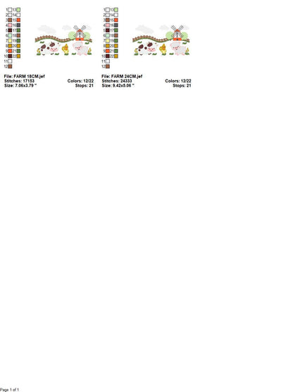 Farm animals embroidery design - Cow embroidery designs machine embroidery pattern - Farm embroidery file - Pig and chicken embroidery pes