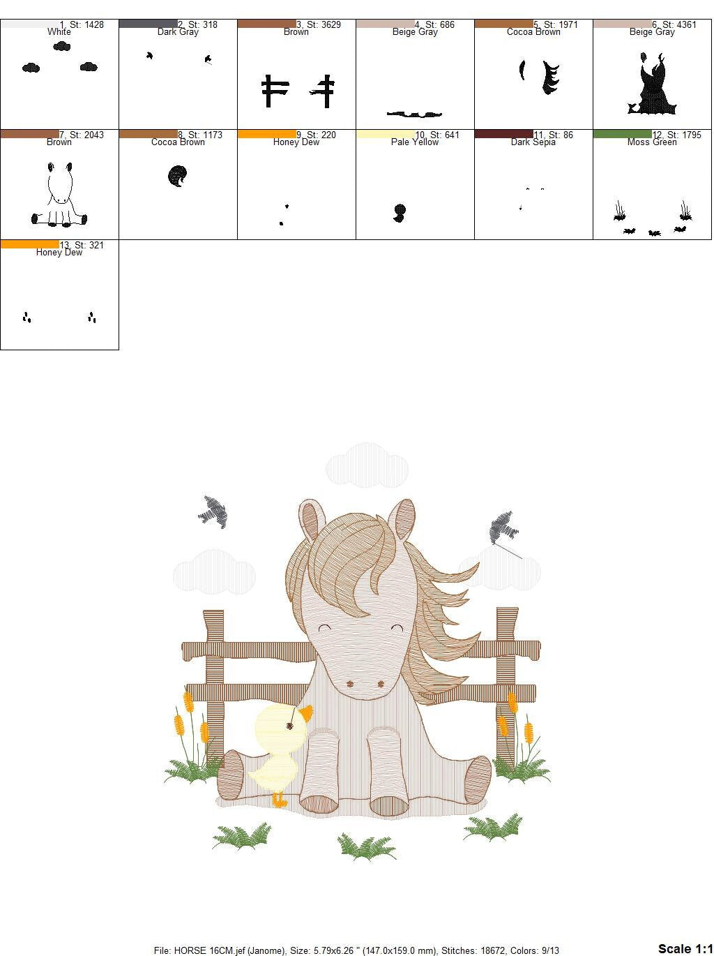 Horse embroidery design - Ranch Pony embroidery designs machine embroidery pattern - Mustang embroidery file - instant download Cowboy Farm