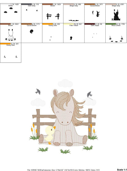 Horse embroidery design - Ranch Pony embroidery designs machine embroidery pattern - Mustang embroidery file - instant download Cowboy Farm