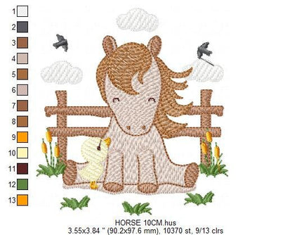 Horse embroidery design - Ranch Pony embroidery designs machine embroidery pattern - Mustang embroidery file - instant download Cowboy Farm