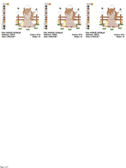 Horse embroidery design - Ranch Pony embroidery designs machine embroidery pattern - Mustang embroidery file - instant download Cowboy Farm