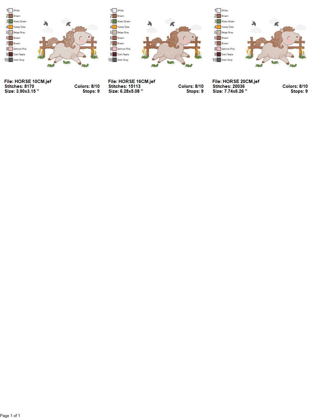 Horse embroidery design - Farm Ranch Pony machine embroidery pattern - Baby Boy Cowboy stallion Mustang file - Instant download pes jef dst